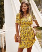 Robe Melissa jaune/multicolore