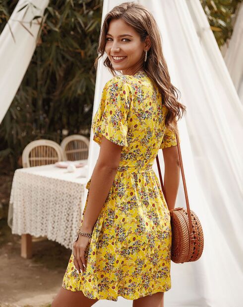 Robe Melissa jaune/multicolore