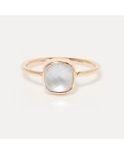 Bague Ella Nacre bleue en laiton doré