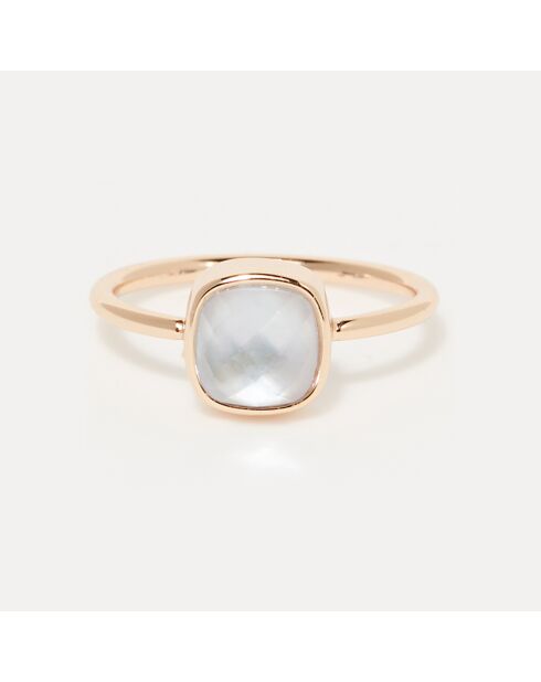 Bague Ella Nacre bleue en laiton doré