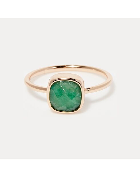 Anillo Ella Aventurine verde en latón dorado