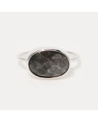 Bague Noelie Labradorite en laiton argenté