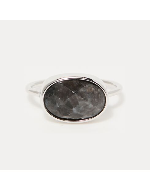 Bague Noelie Labradorite en laiton argenté