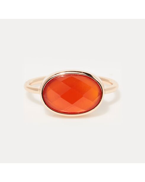 Bague Noelie Agate rouge en laiton doré