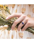 Bague Eléonore Lapis en laiton doré