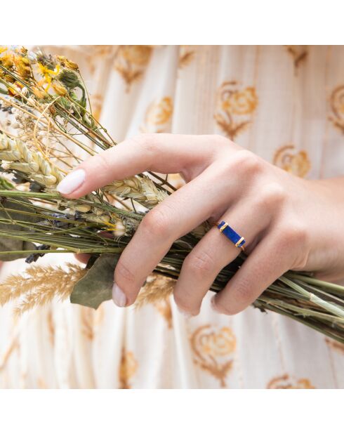 Bague Eléonore Lapis en laiton doré