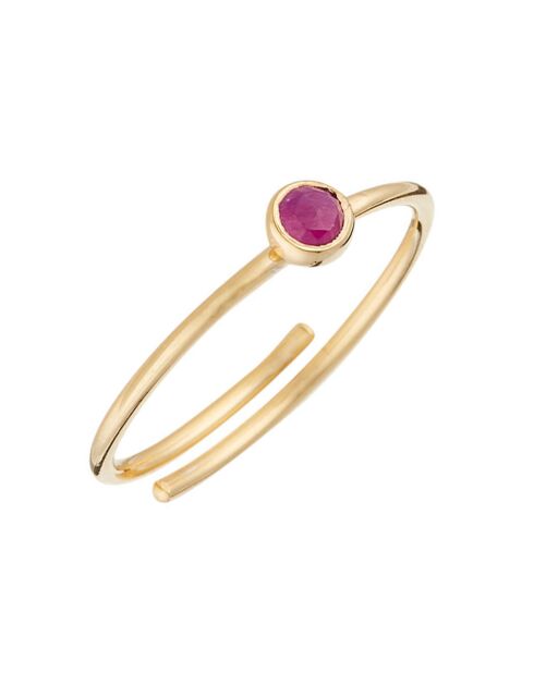 Verstellbarer Ring Point Cyanit aus Goldmessing