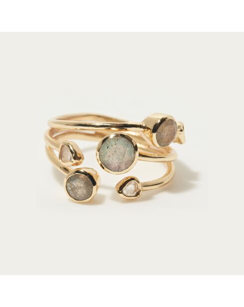 Bague Suzy Labradorite en laiton doré