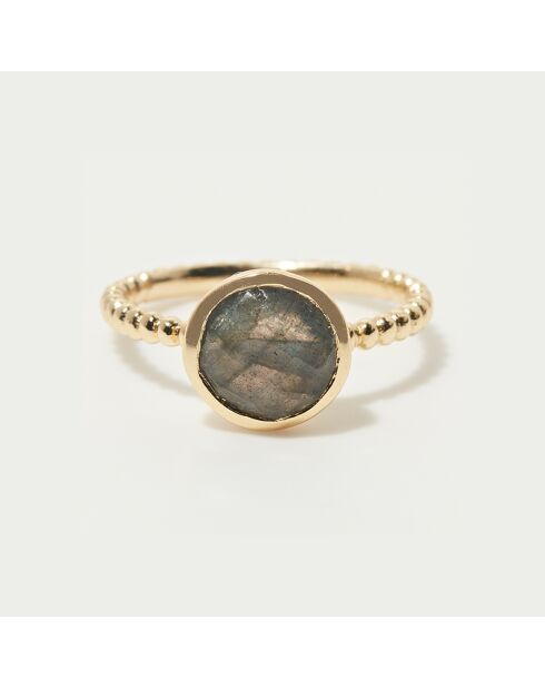 Bague Felicia Labradorite en laiton doré