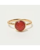 Bague Felicia Cornaline en laiton doré