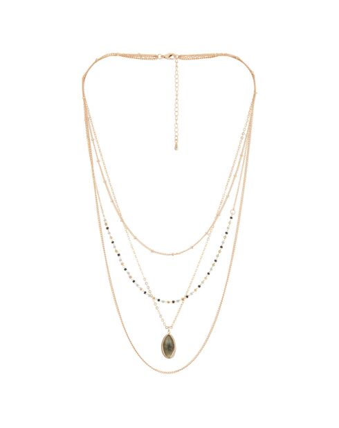 Collier Ivana Labradorite en laiton doré