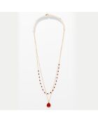 Collier Lissandra Agate rouge en laiton doré