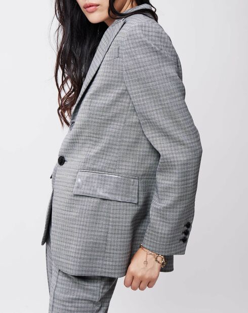 Grijze jas van wolmix Sully