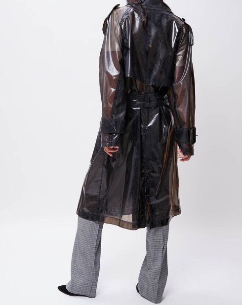 Trench Emma transparent marron foncé