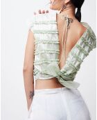 Crop-Top en Coton & Soie Alice vert clair