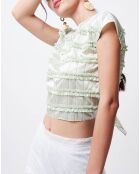 Crop-Top en Coton & Soie Alice vert clair