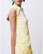 Robe en Soie mélangé Judith jaune pâle