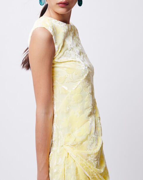 Robe en Soie mélangé Judith jaune pâle