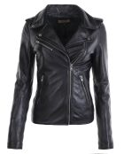 Veste en Cuir Hortence noire