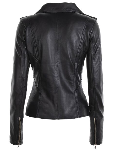 Veste en Cuir Hortence noire