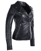 Veste en Cuir Hortence noire