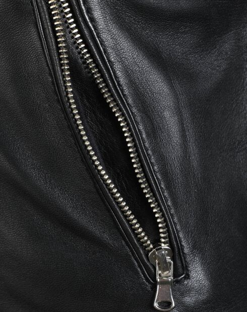 Veste en Cuir Hortence noire