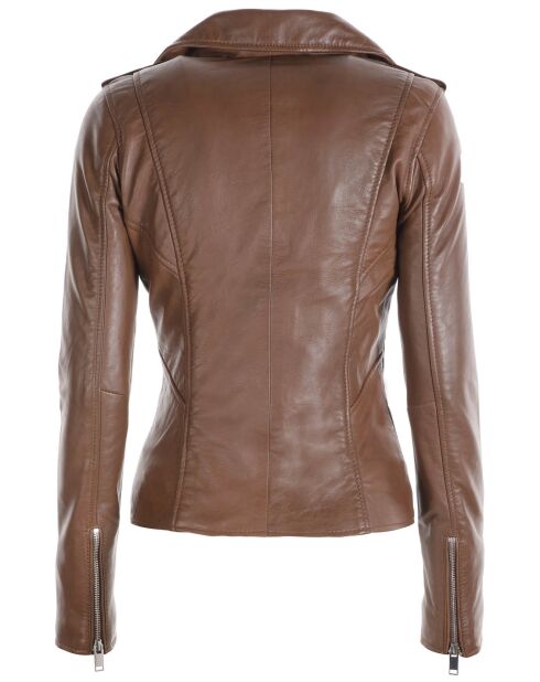 Veste en Cuir Hortence cognac