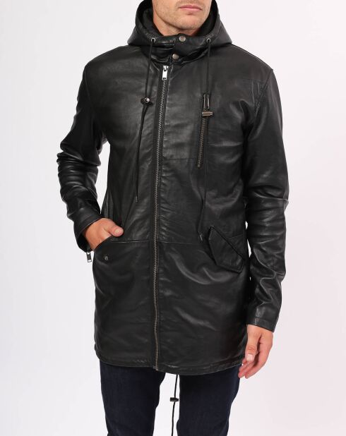 Manteau en Cuir Ibiza noir