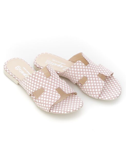 Mules de cuero rosa arenoso