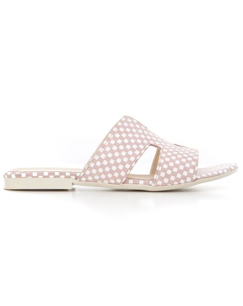 Mules de cuero rosa arenoso