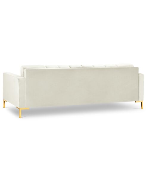 Canapé velours bali 4 places beige clair - 217x92x78 cm