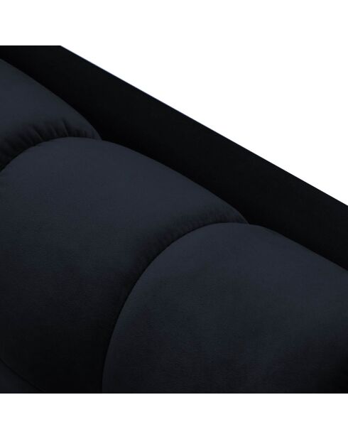 Canapé velours bali 3 places bleu foncé  - 177x92x78 cm