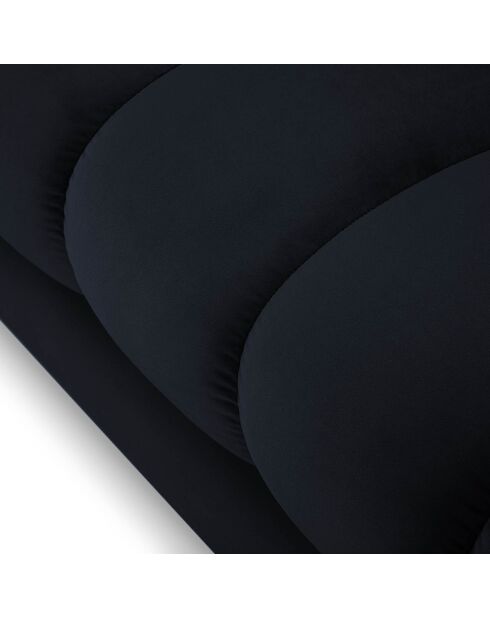 Canapé velours bali 3 places bleu foncé  - 177x92x78 cm