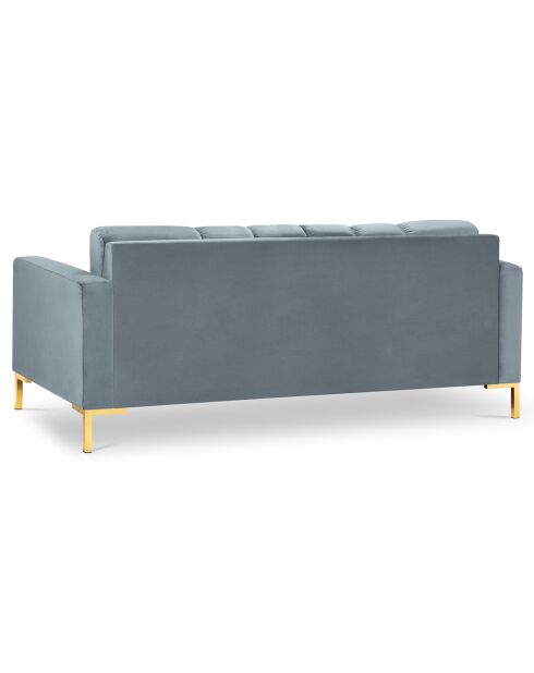 Canapé velours bali 3 places bleu clair  - 177x92x78 cm