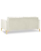 Canapé velours bali 3 places beige clair  - 177x92x78 cm