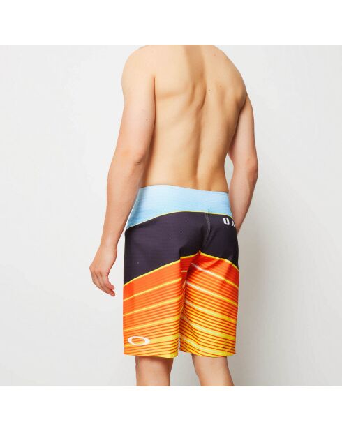 Pantalones cortos de baño azul, negro y naranja Blink