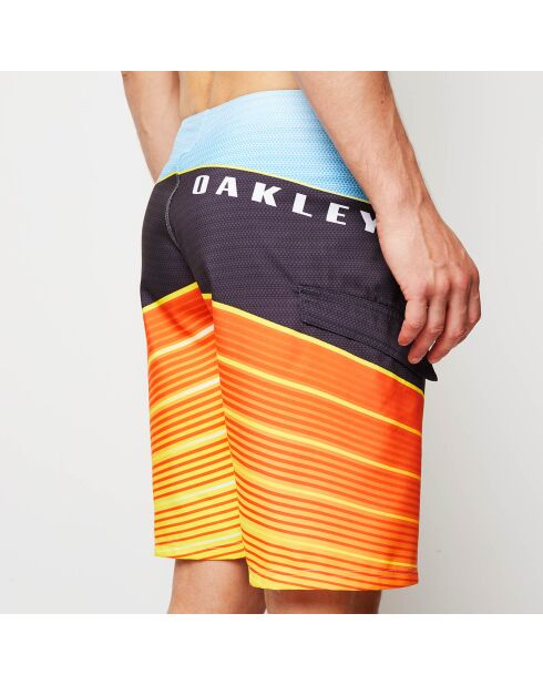 Pantalones cortos de baño azul, negro y naranja Blink