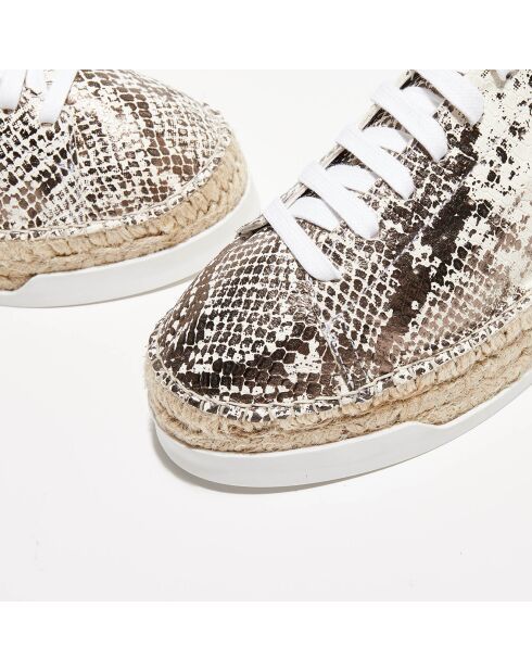 Baskets espadrilles en Cuir Lancry python blanc/doré