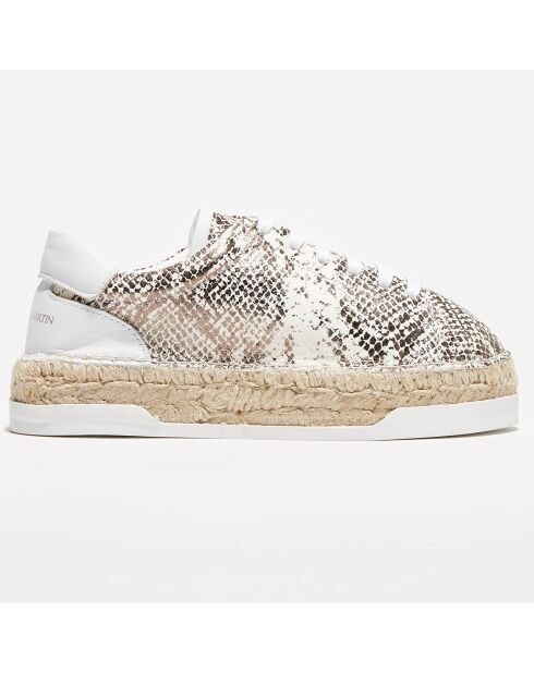 Baskets espadrilles en Cuir Lancry python blanc/doré