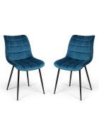 2 Chaises Melinda bleues - 46x62.5x84 cm