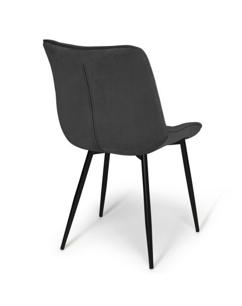 2 Chaises Melinda gris foncé - 46x62.5x84 cm