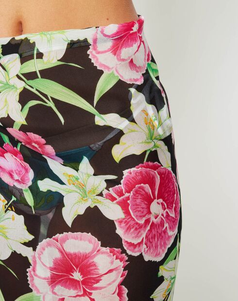 Paréo/Étole Lily en Voile de coton noir - 130x68 cm