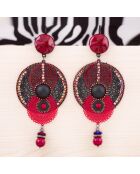 Boucles d'oreilles Egypto bordeaux