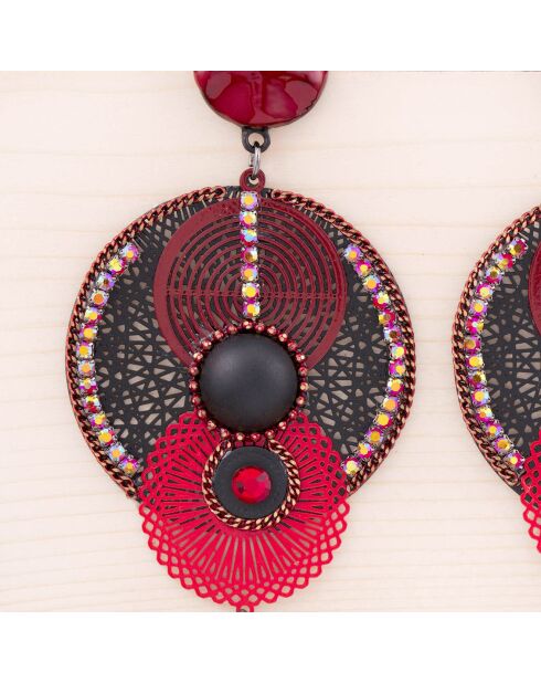 Boucles d'oreilles Egypto bordeaux