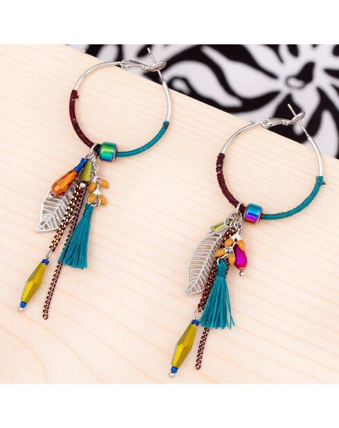 Boucles d'oreilles Manola argenté/multicolore