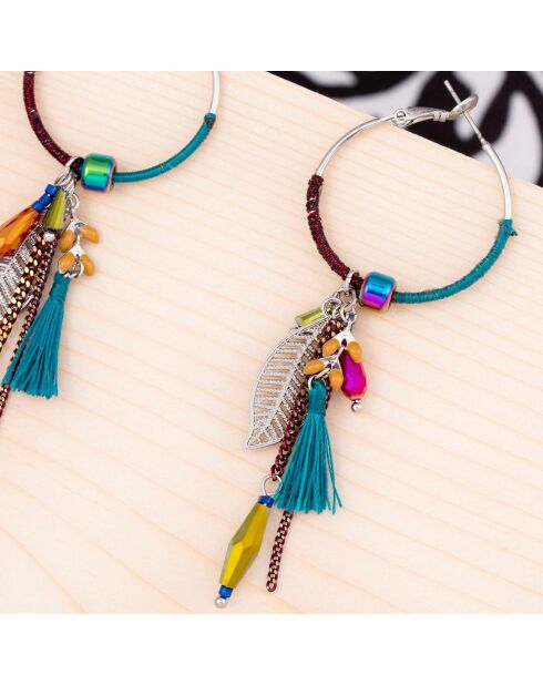 Boucles d'oreilles Manola argenté/multicolore