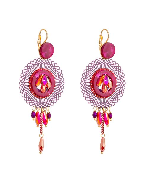 Prunella Gold/Pflaumen-Ohrringe