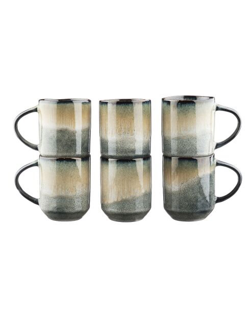6 Mugs Genesis bleu/gris kaki - 40 cl