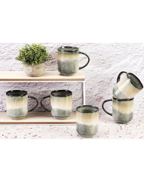 6 Mugs Genesis bleu/gris kaki - 40 cl