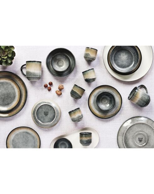 6 Tasses Genesis bleu/gris kaki - 15 cl